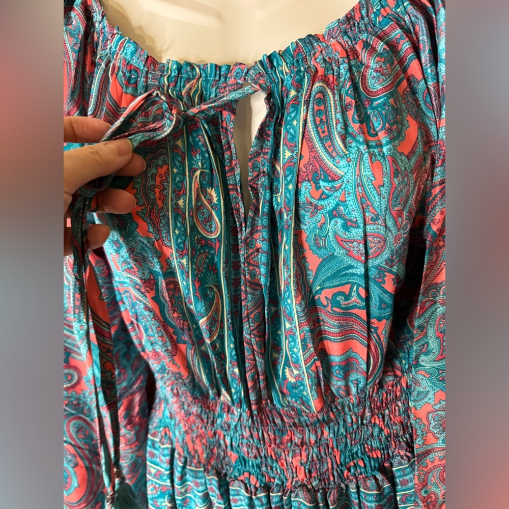 ❤️‍🔥HOT DEAL❤️‍🔥 Bohemian Paisley Print Long Sleeve Dress - Picture 9 of 13